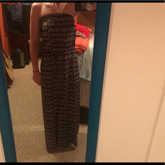 Navy blue maxi with white tribal pattern - Picture 2 of 3